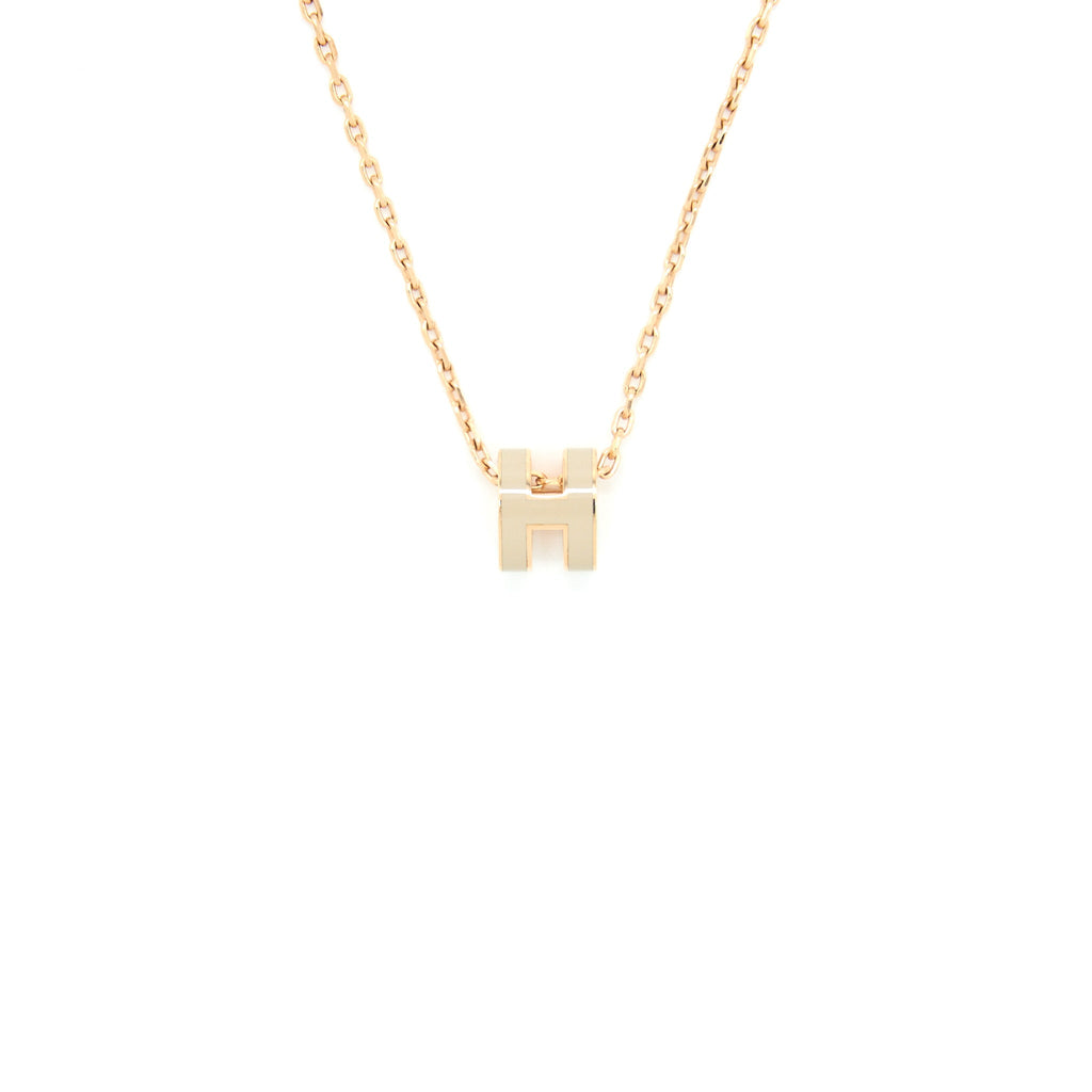 HERMES MINI POP H PENDANT MARRON GLACE ROSE GOLD