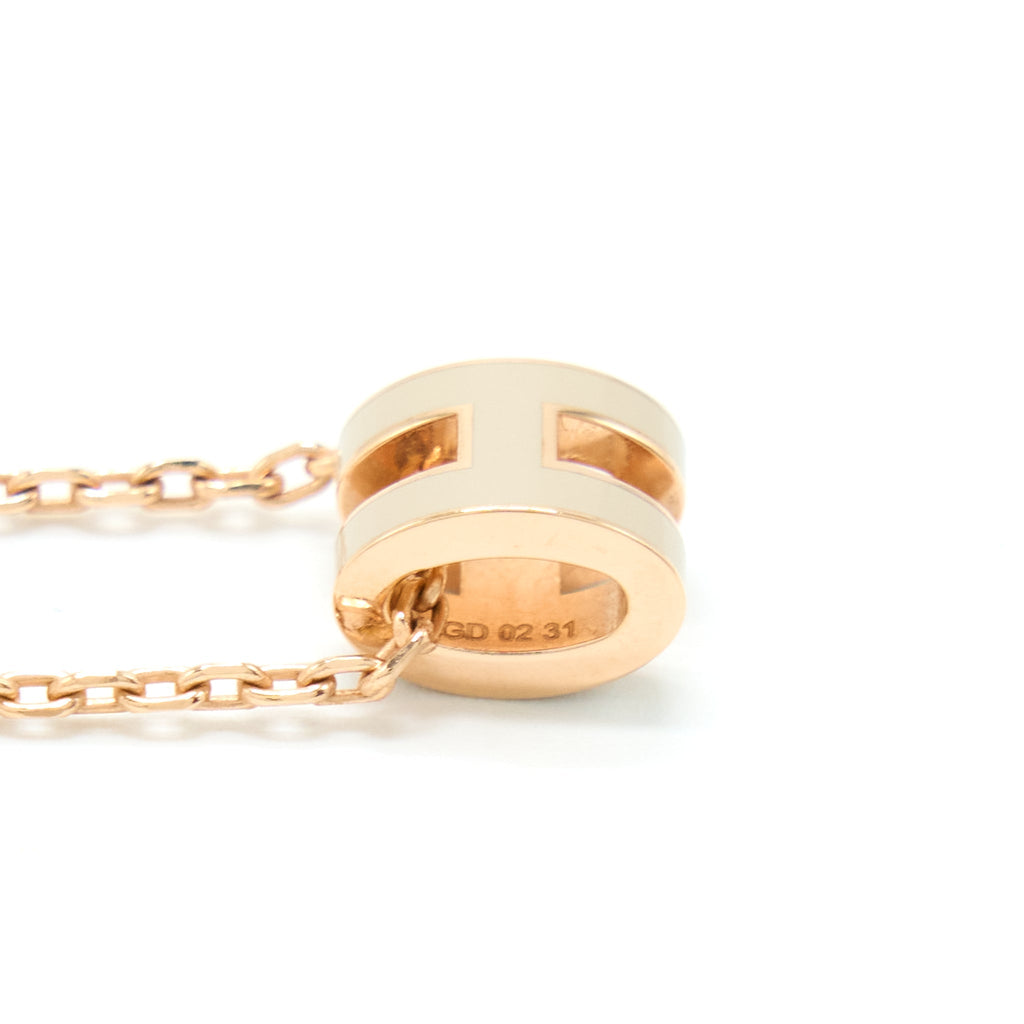 HERMES MINI POP H PENDANT MARRON GLACE ROSE GOLD