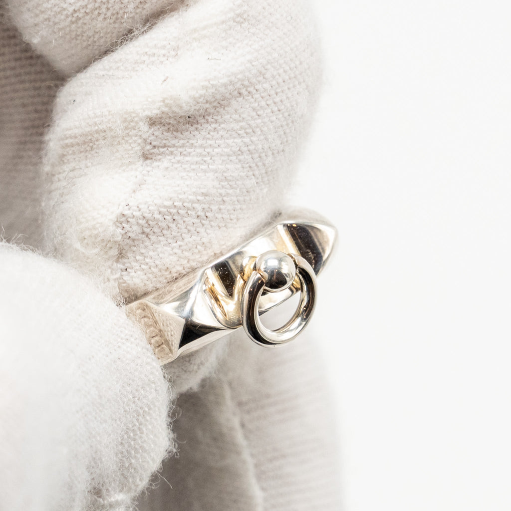 HERMES COLLIER DE CHAIN RING STERLING SILVER