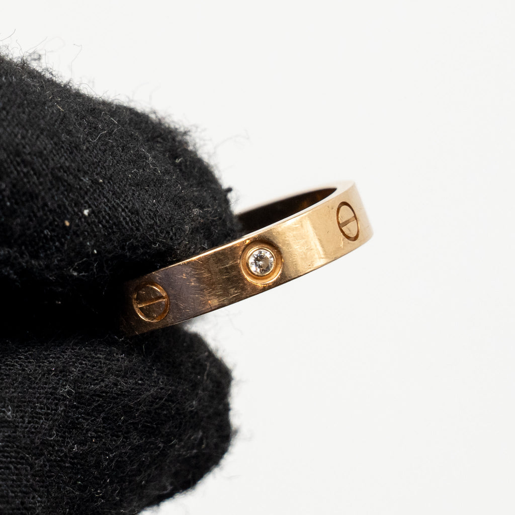 CARTIER LOVE RING ROSE GOLD WITH ONE DIAMOND