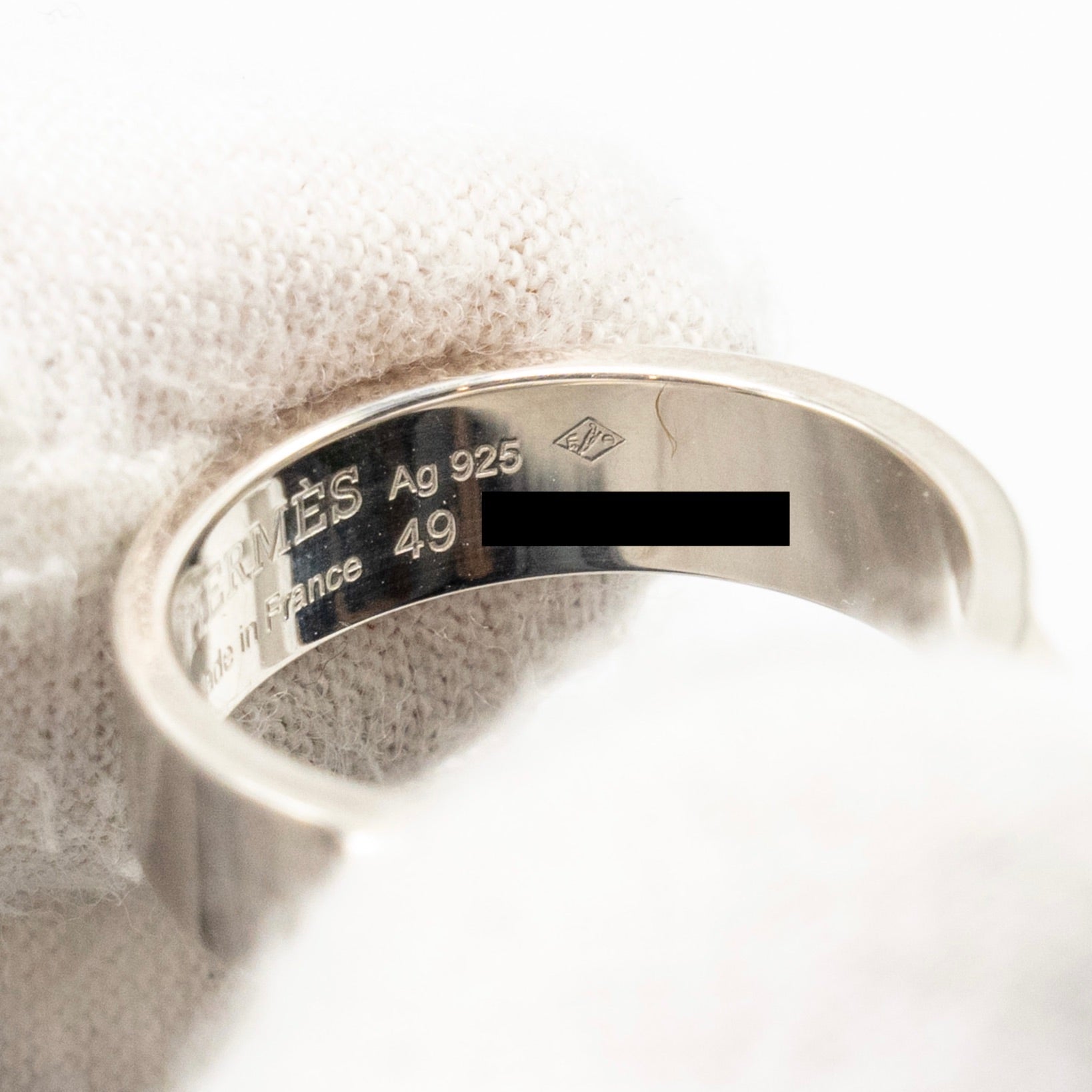HERMES COLLIER DE CHAIN RING STERLING SILVER