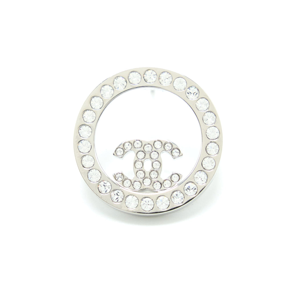 CHANEL ROUND CRYSTAL CC EARRINGS SHW