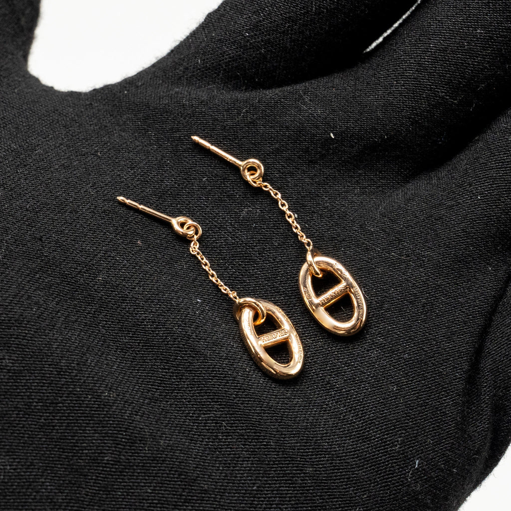 HERMES FARANDOLE EARRINGS ROSE GOLD