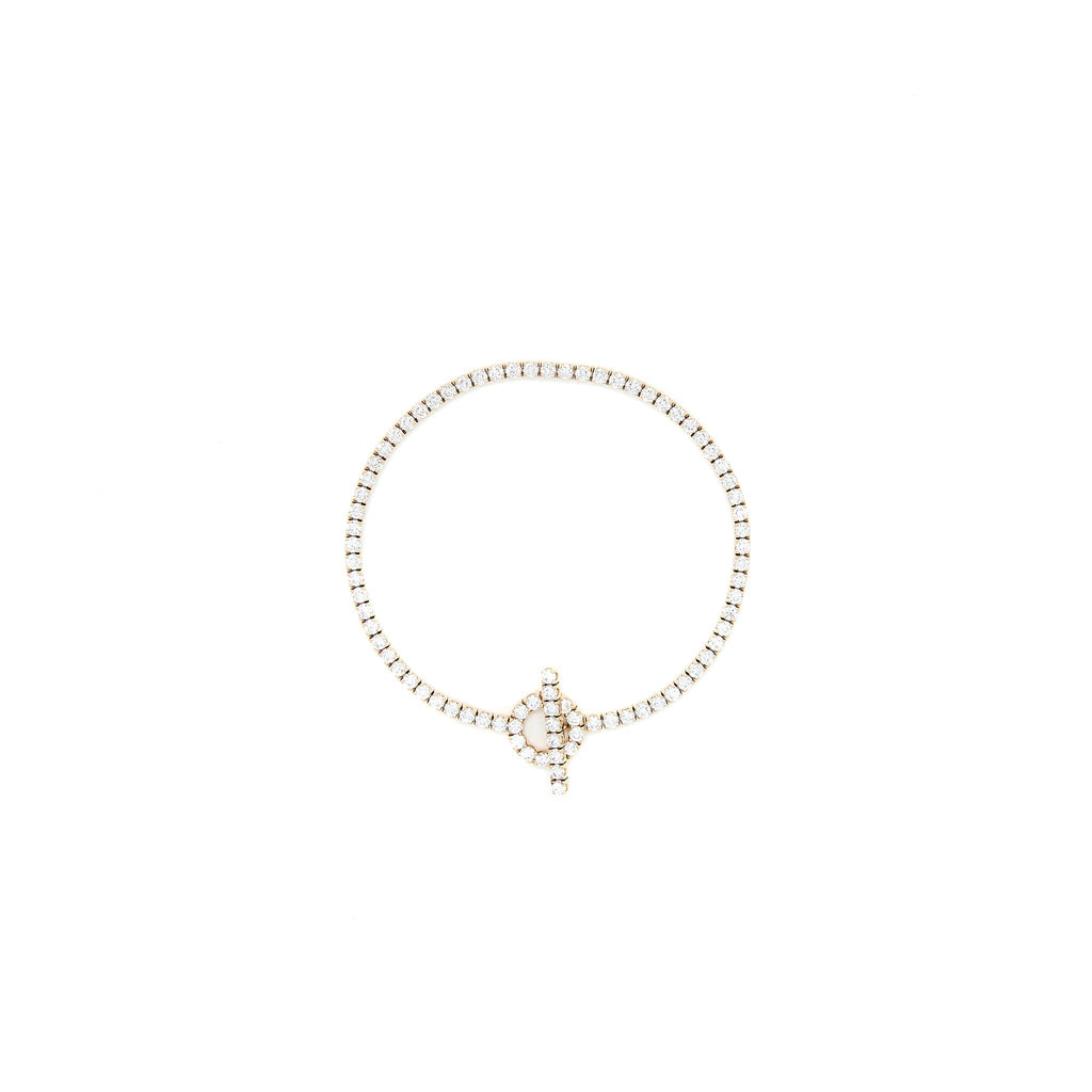 HERMES FINESSE BRACELET ROSE GOLD WITH FULL DIAMONDS