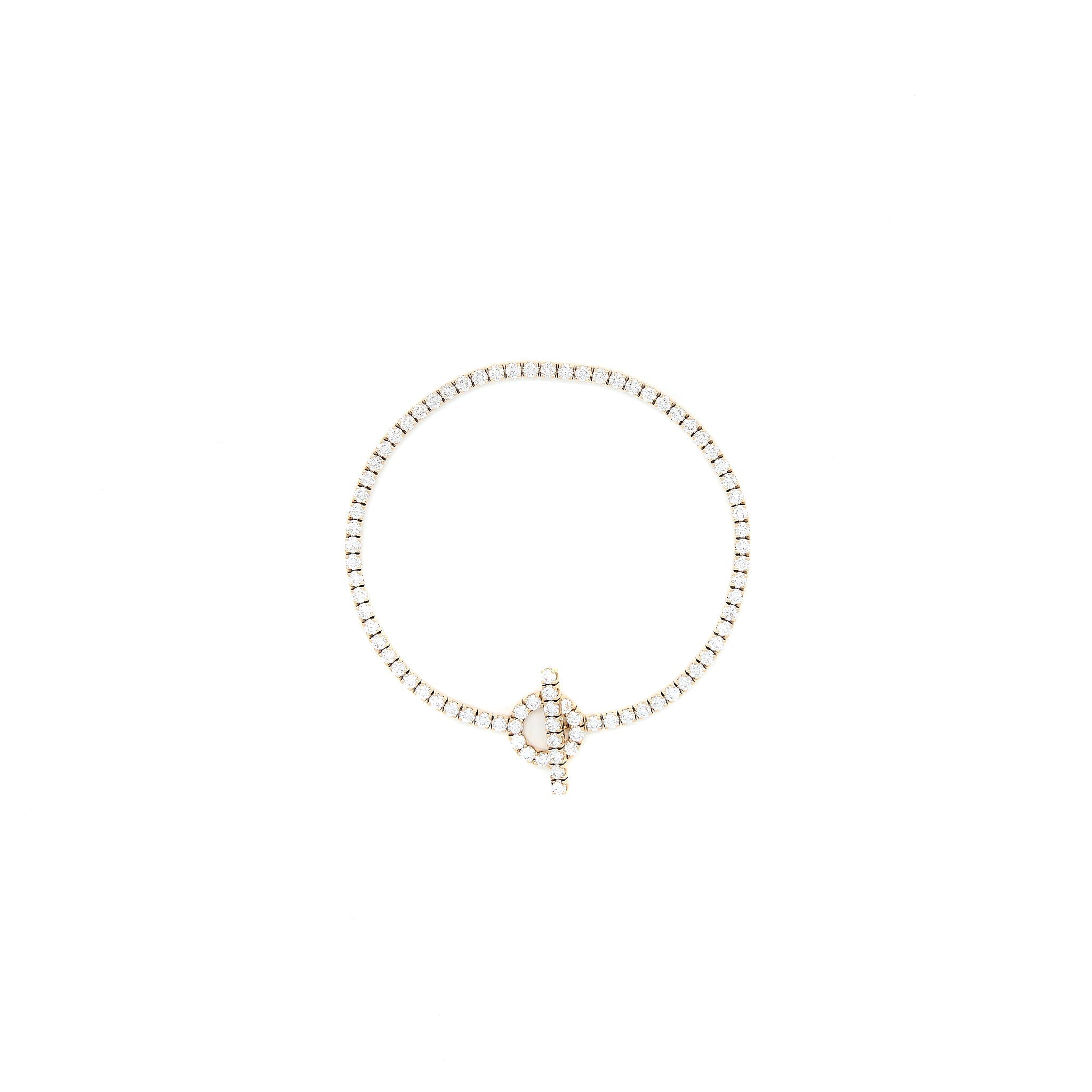 HERMES FINESSE BRACELET ROSE GOLD WITH FULL DIAMONDS