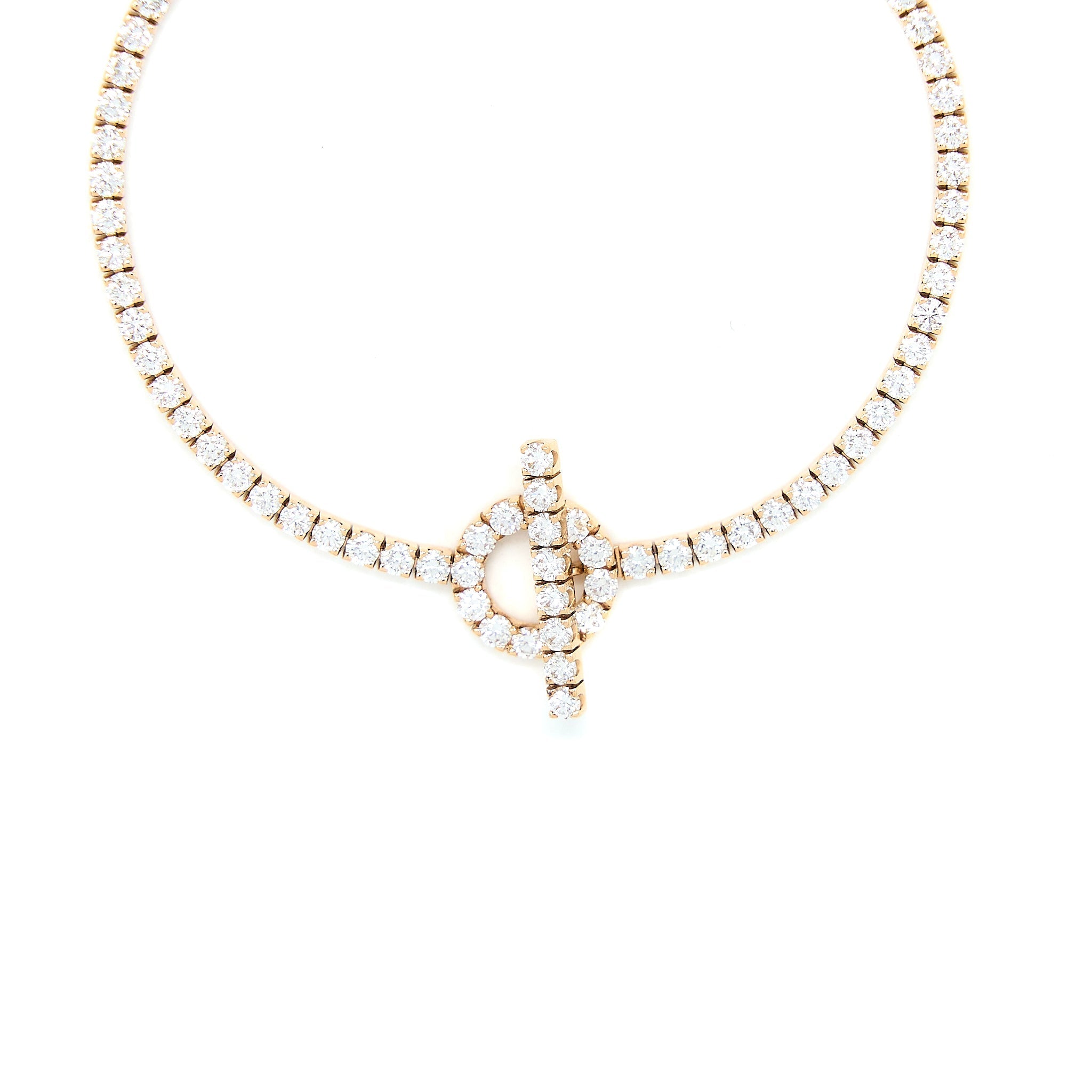 HERMES FINESSE BRACELET ROSE GOLD WITH FULL DIAMONDS