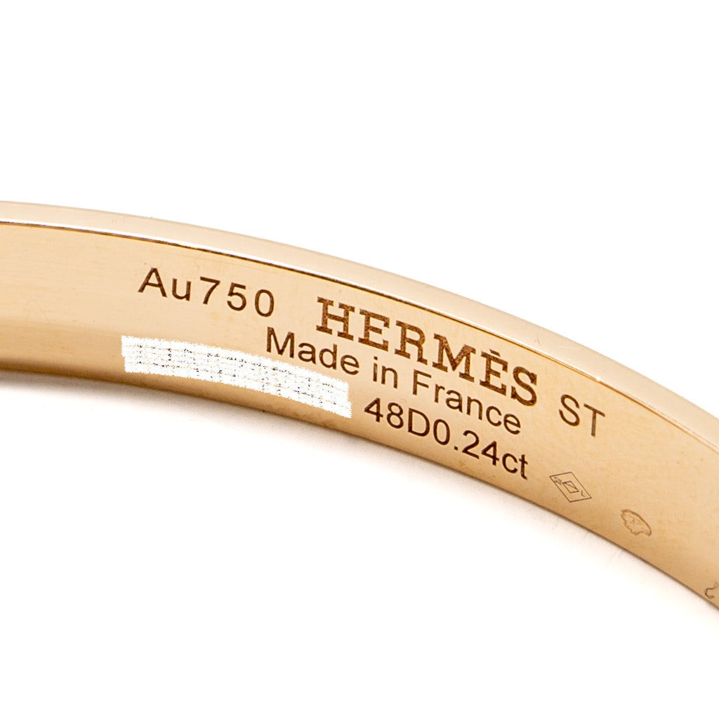 HERMES COLLIER DE CHIEN BRACELET ROSE GOLD DIAMONDS