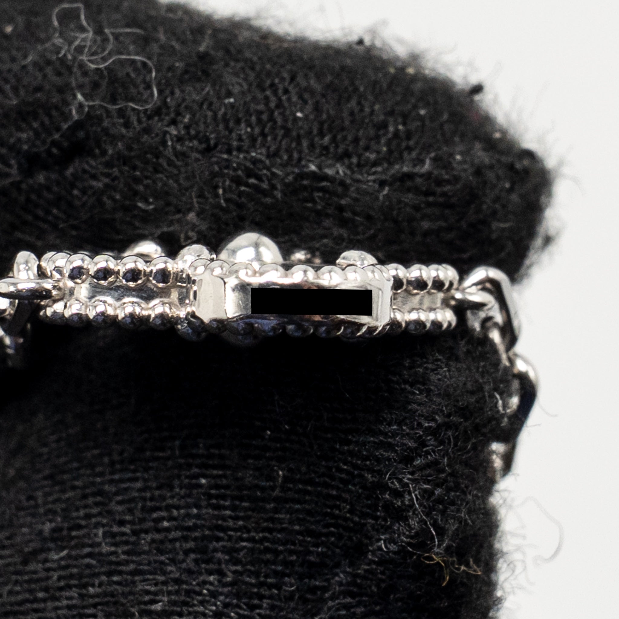VAN CLEEF & ARPELS VINTAGE ALHAMBRA BRACELET 5 MOTIFS GUILLOCHE WHITE GOLD