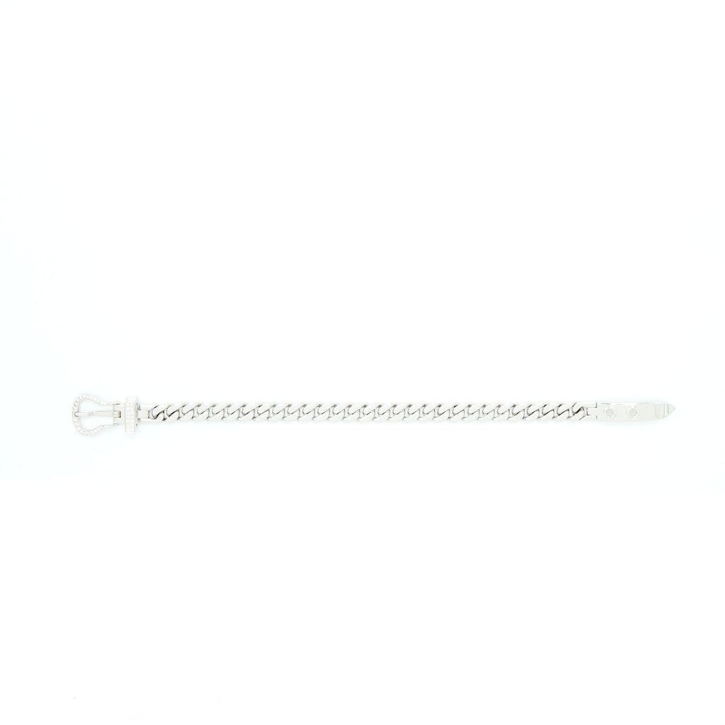 HERMES BOUCLE SELLIER BRACELET WHITE GOLD WITH DIAMONDS