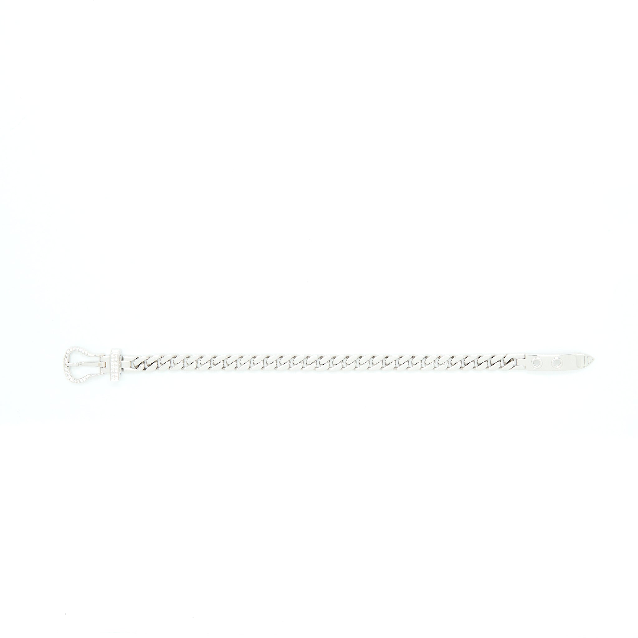 HERMES BOUCLE SELLIER BRACELET WHITE GOLD WITH DIAMONDS