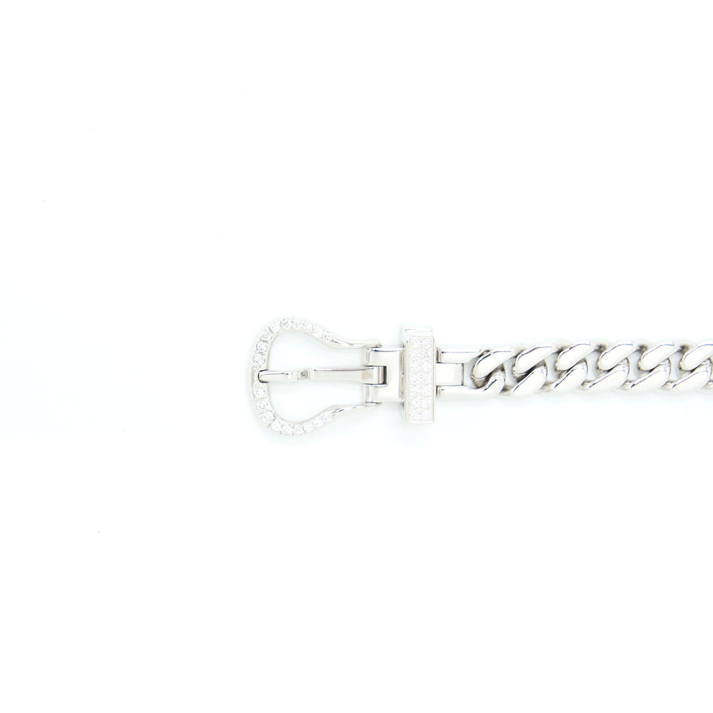 HERMES BOUCLE SELLIER BRACELET WHITE GOLD WITH DIAMONDS