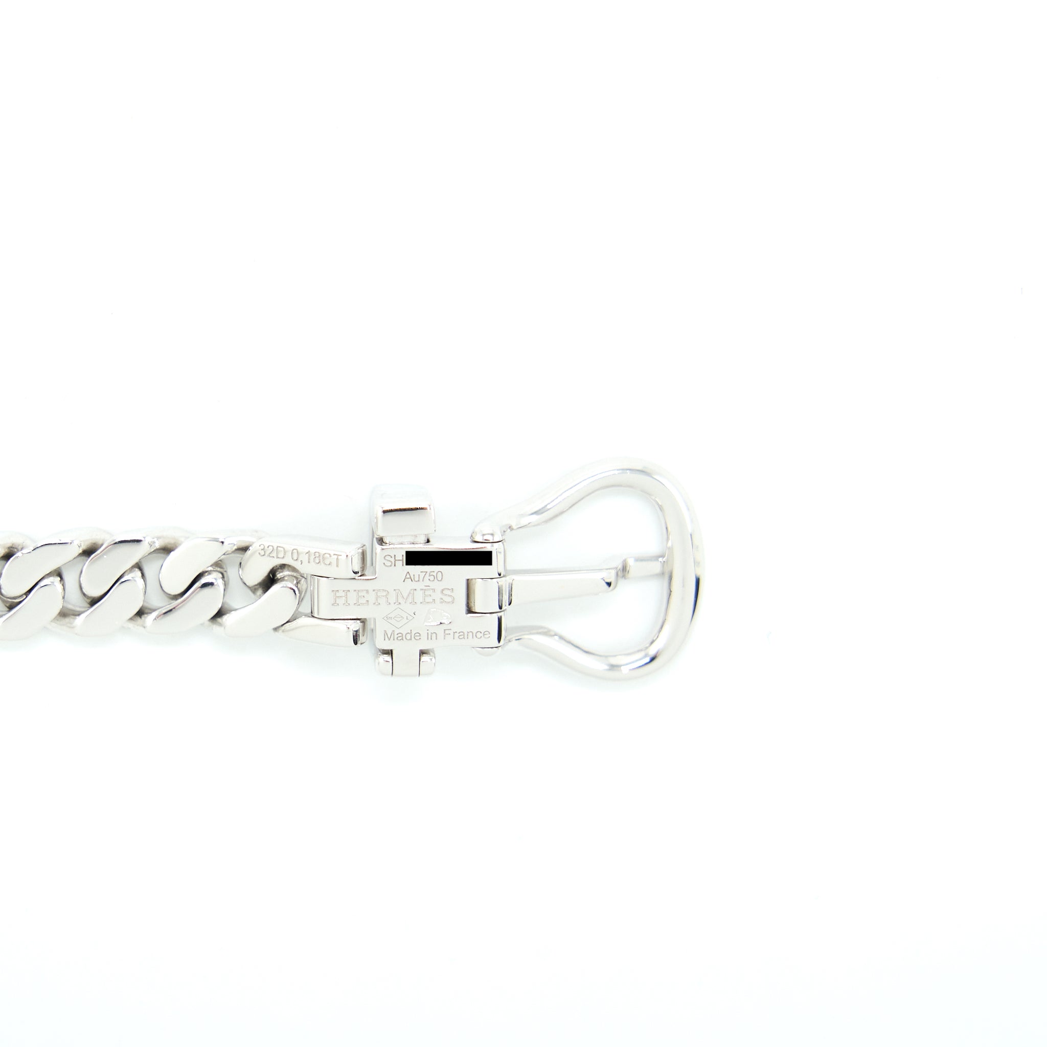 HERMES BOUCLE SELLIER BRACELET WHITE GOLD WITH DIAMONDS