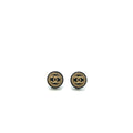 CHANEL ROUND CC LOGO EARRINGS BLACK/GOLD
