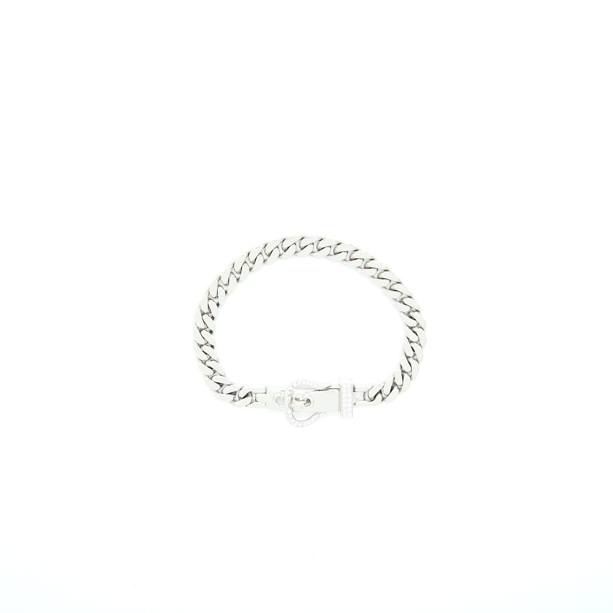 HERMES BOUCLE SELLIER BRACELET WHITE GOLD WITH DIAMONDS