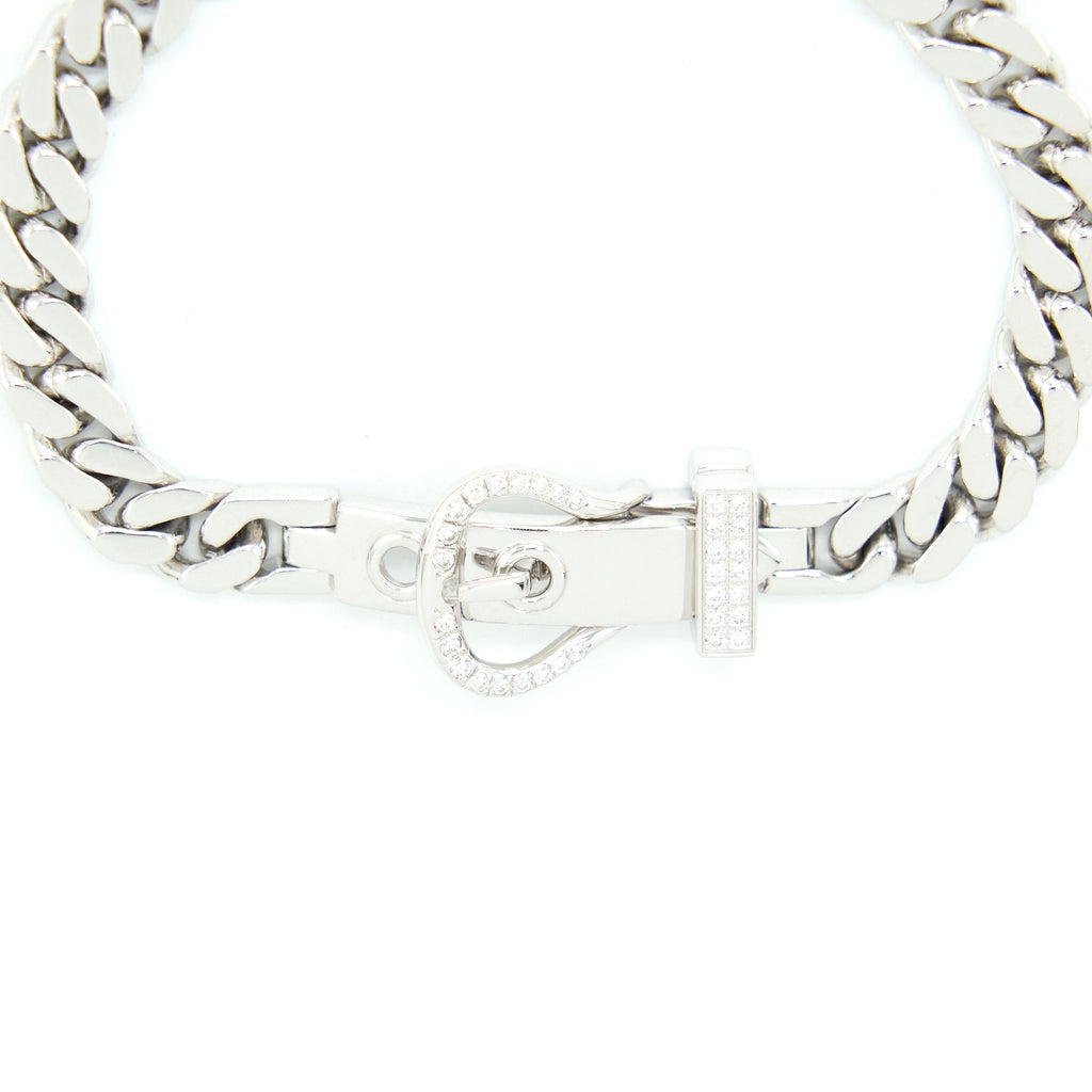 HERMES BOUCLE SELLIER BRACELET WHITE GOLD WITH DIAMONDS
