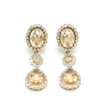 MIU MIU CRYSTAL EARRINGS BEIGE