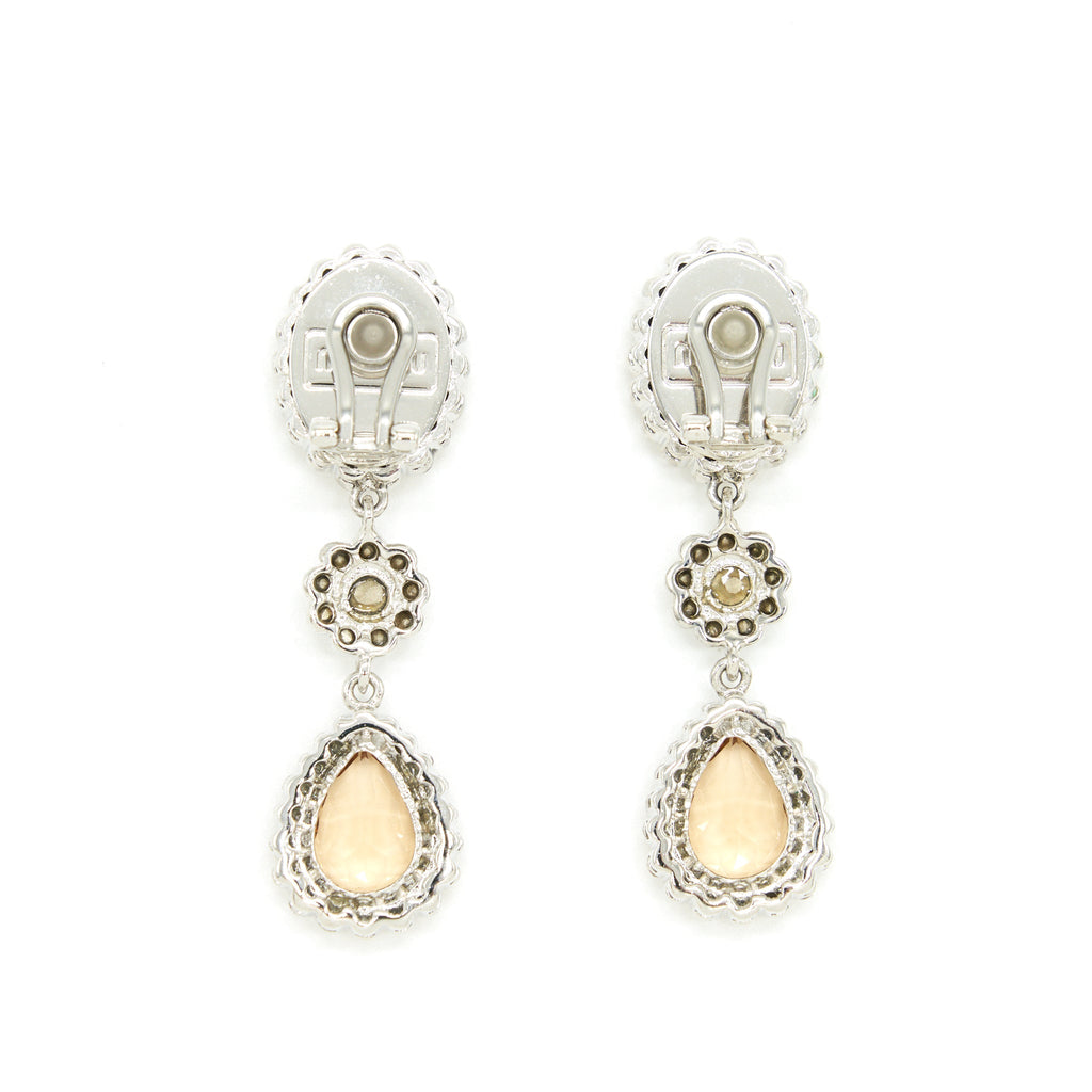 MIU MIU CRYSTAL EARRINGS BEIGE