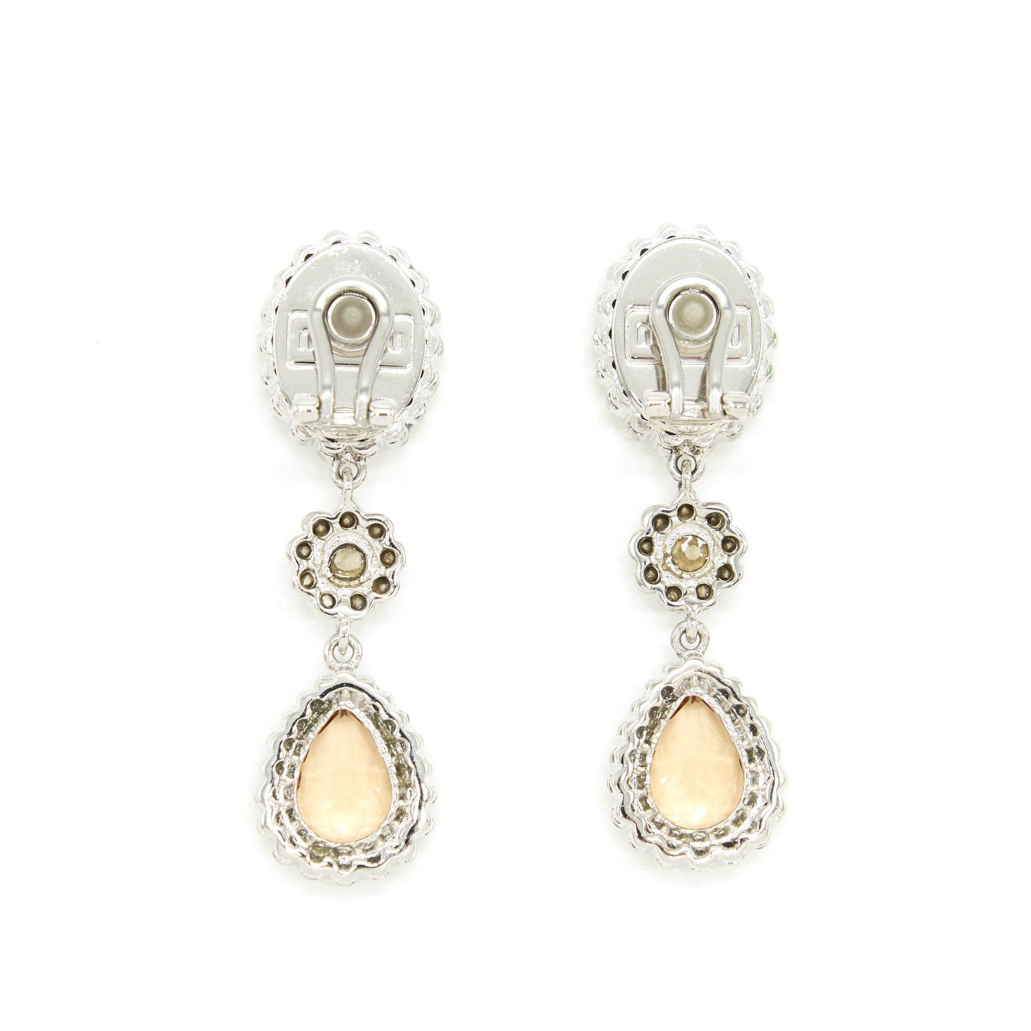 MIU MIU CRYSTAL EARRINGS BEIGE