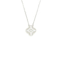 VAN CLEEF AND ARPELS VINTAGE ALHAMBRA PENDANT WHITE GOLD WITH DIMOND