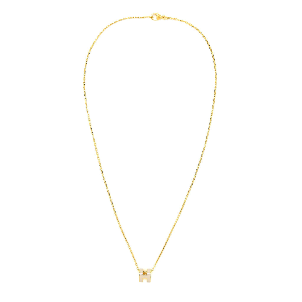 HERMES MINI POP H PENDANT MARRON GLACE GHW
