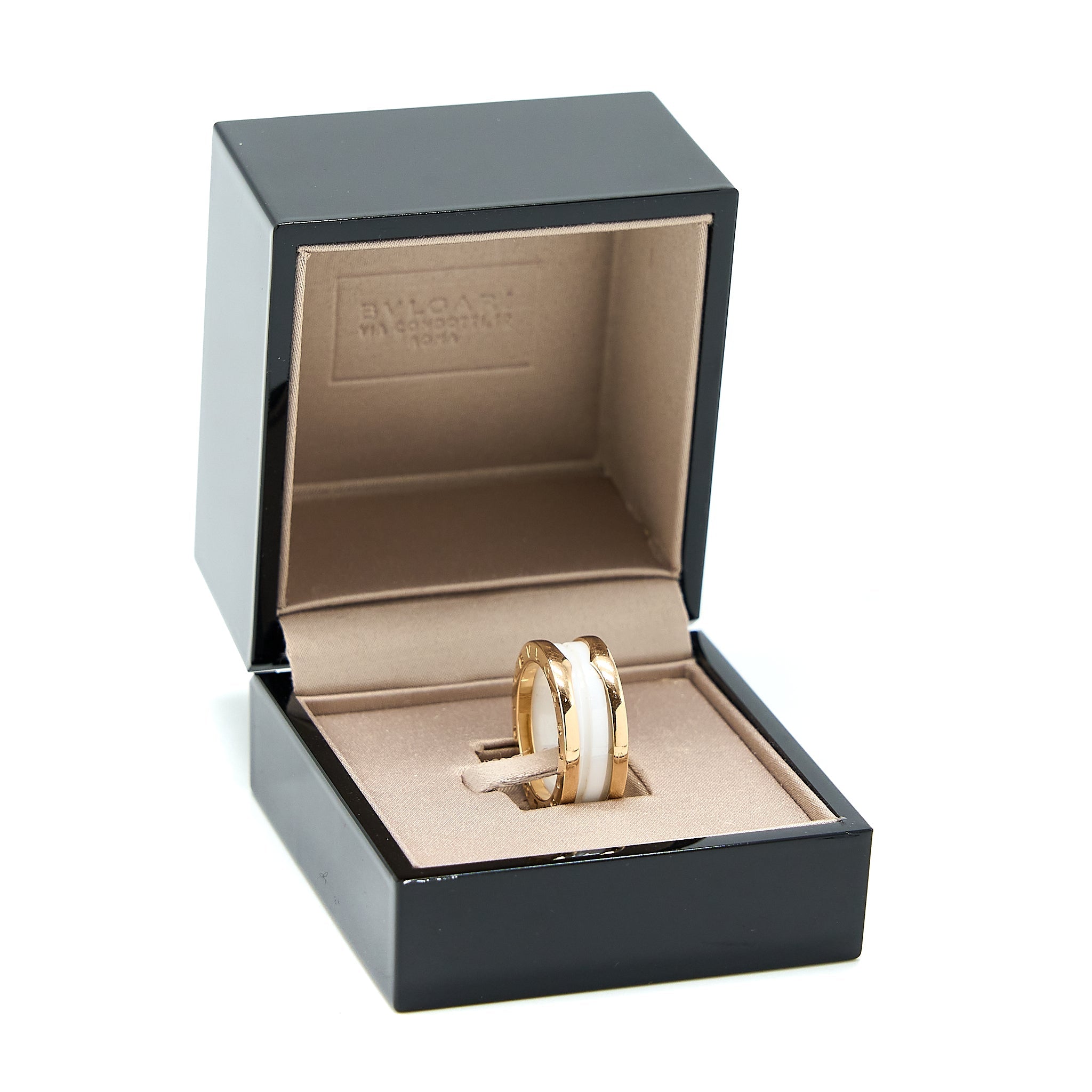 BVLGARI B.ZERO RING TWO BAND ROSE GOLD WITH CERAMIC
