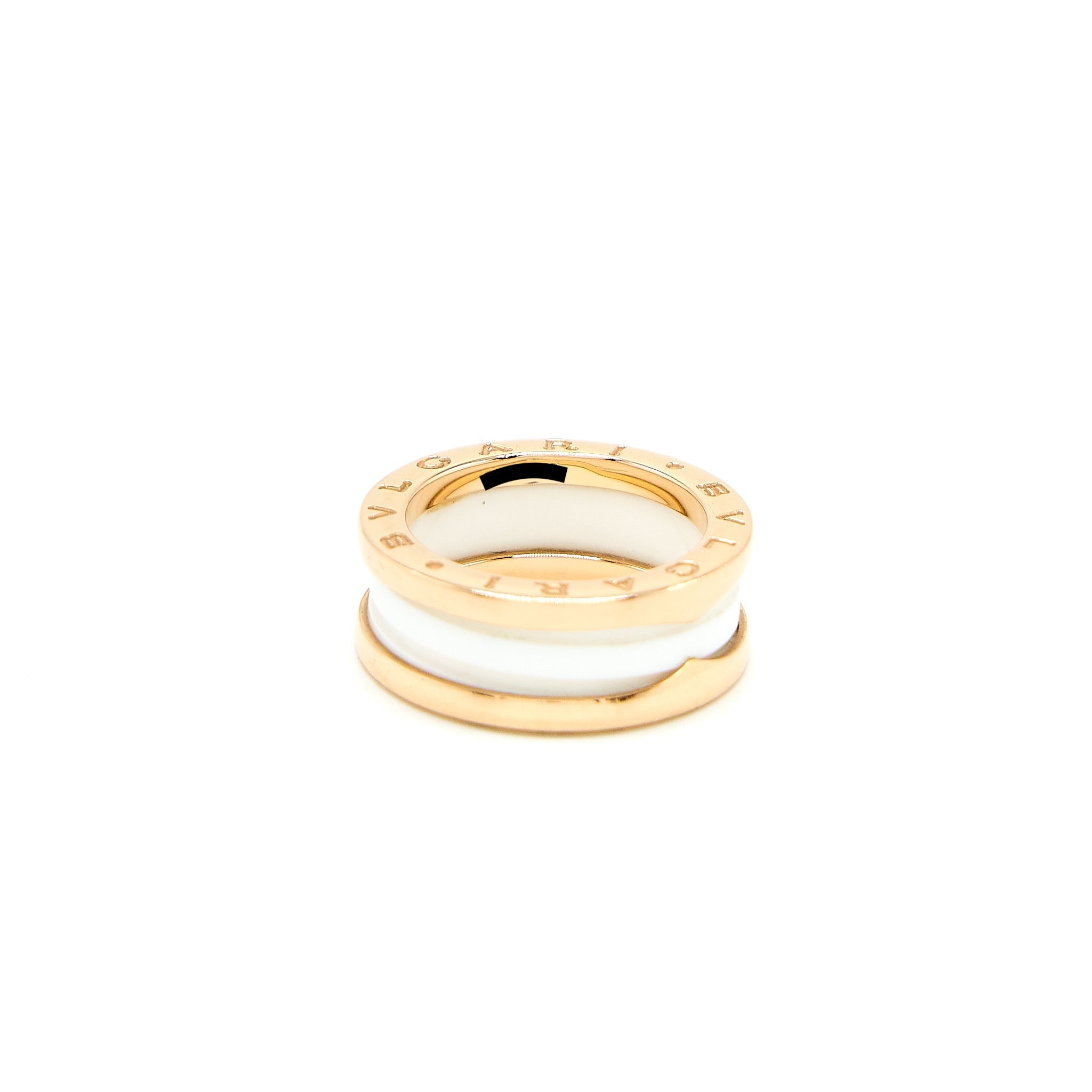 BVLGARI B.ZERO RING TWO BAND ROSE GOLD WITH CERAMIC