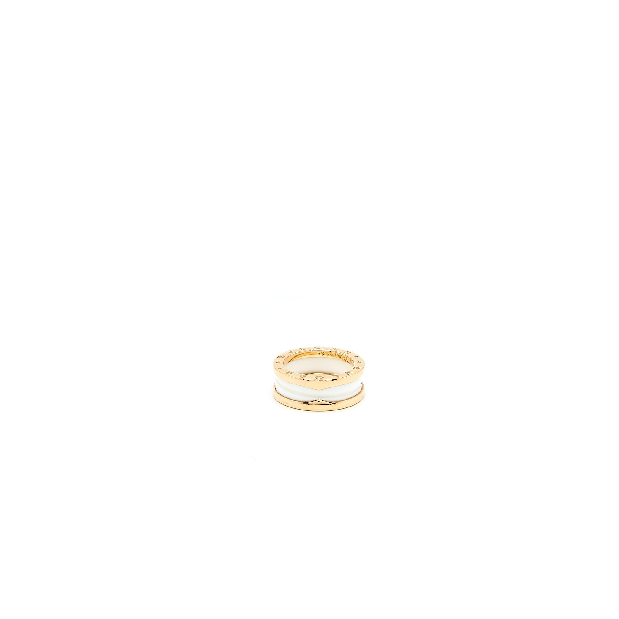 BVLGARI B.ZERO RING TWO BAND ROSE GOLD WITH CERAMIC