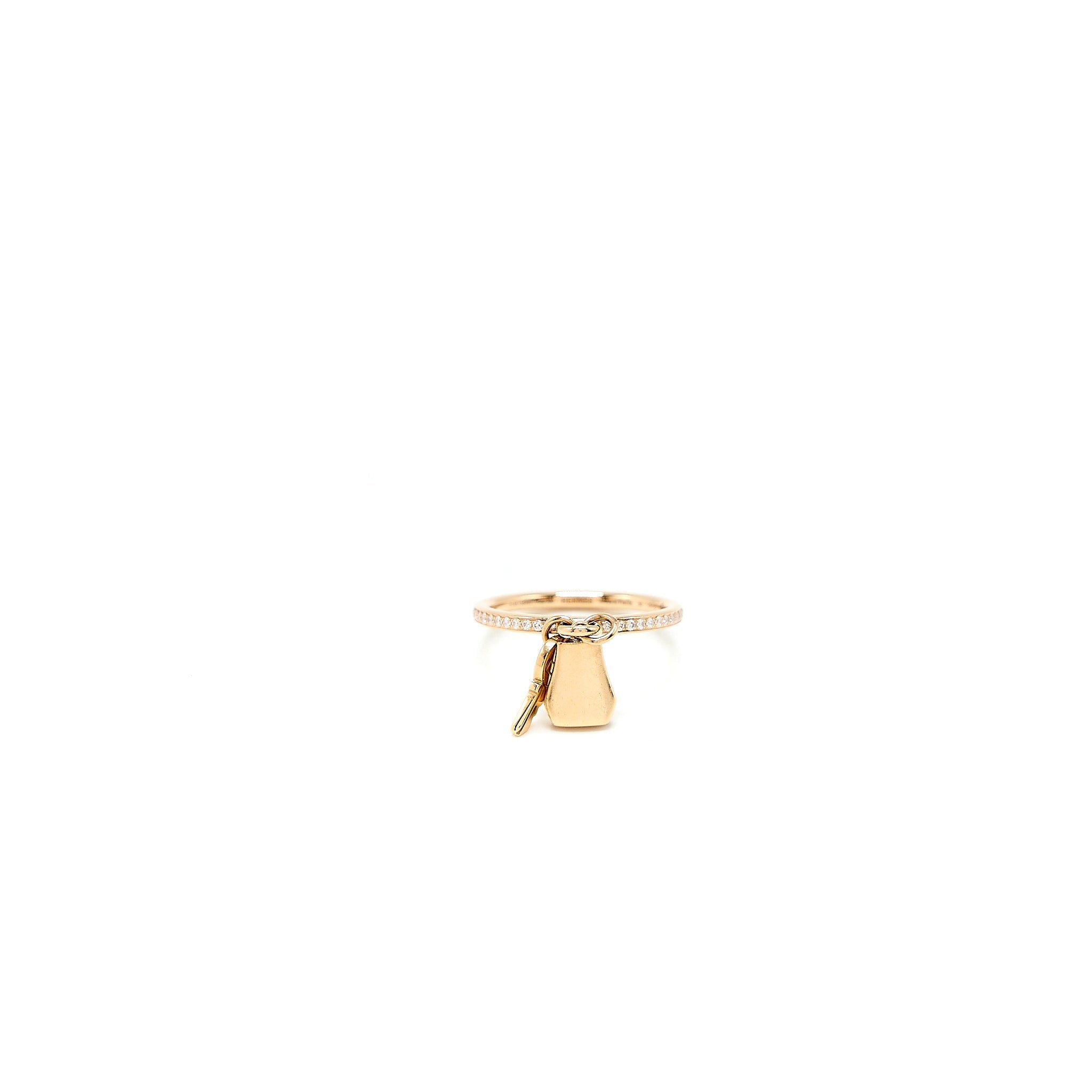 HERMES KELLY CLOCHETTE RING ROSE GOLD WITH DIAMONDS