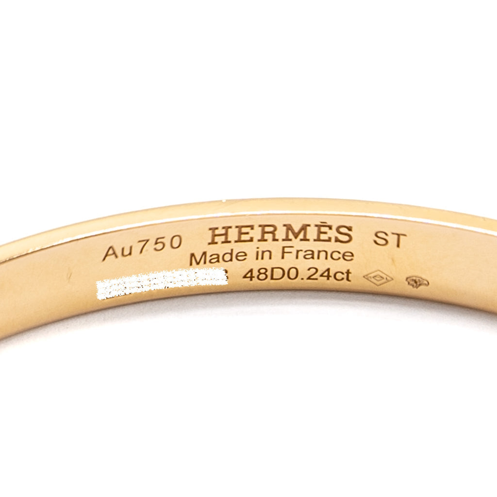 HERMES COLLIER DE CHIEN BRACELET ROSE GOLD DIAMONDS