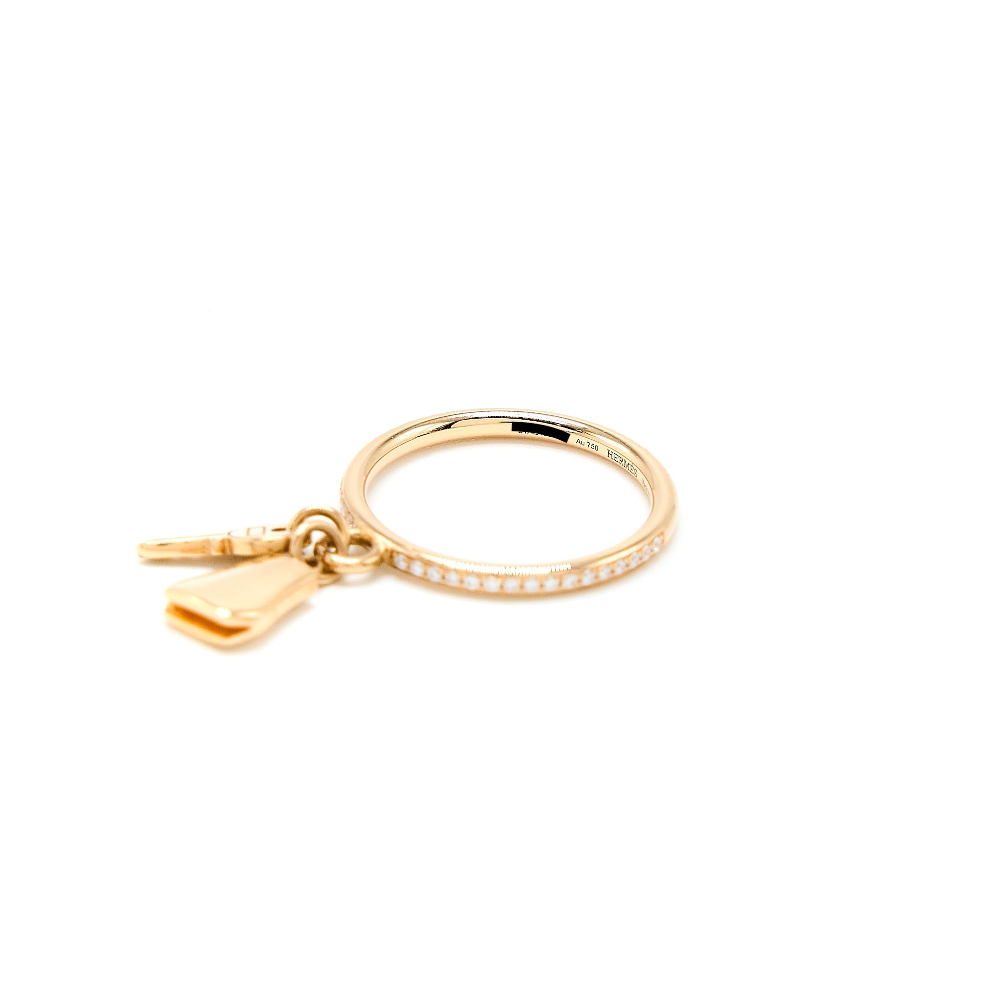 HERMES KELLY CLOCHETTE RING ROSE GOLD WITH DIAMONDS