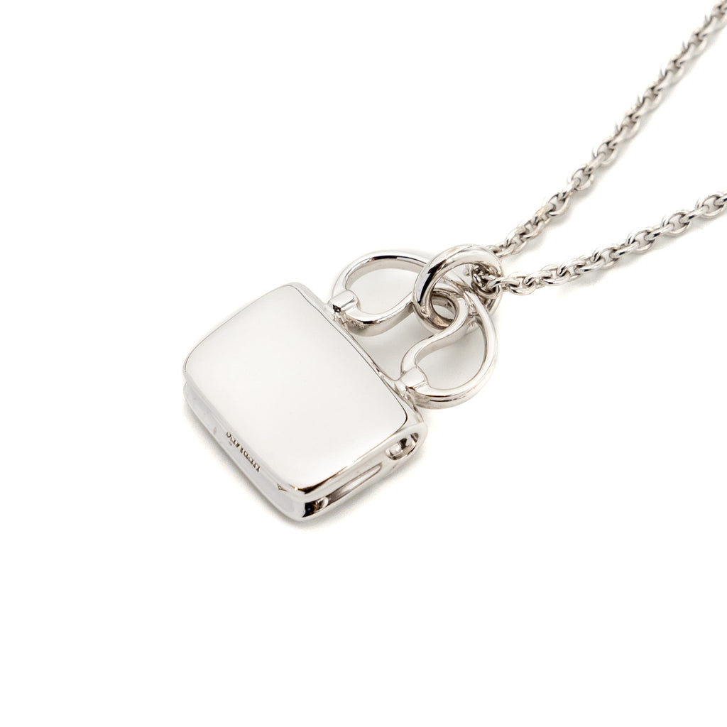 HERMES AMULETTE CONSTANCE PENDANT WHITE GOLD DIAMONDS