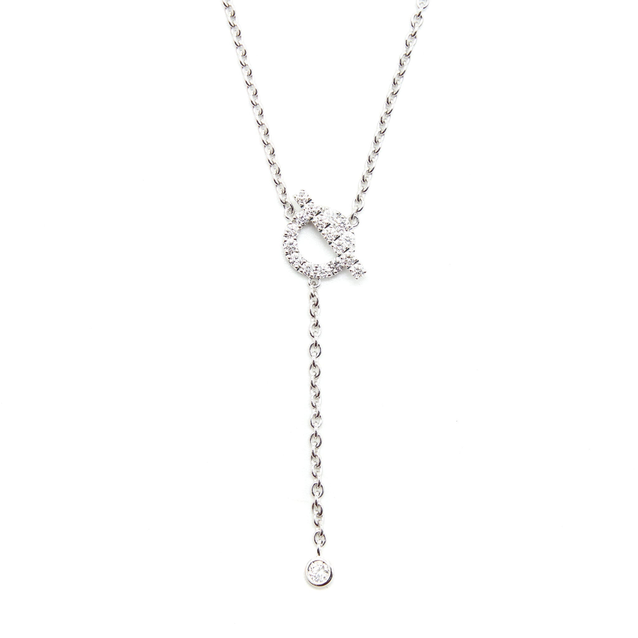 HERMES LAIAT FINESSE NECKLACE WHITE GOLD