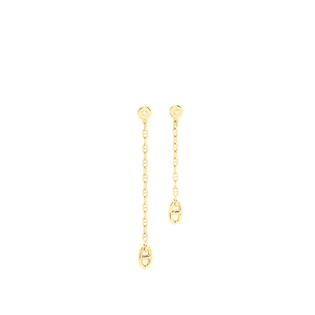 HERMES NEW FARANDOLE EARRINGS YELLOW GOLD WITH DIAMONDS