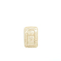 CHANEL CC LOGO AND CROWN METAL PLATE BROOCH BRUSHED LGHW