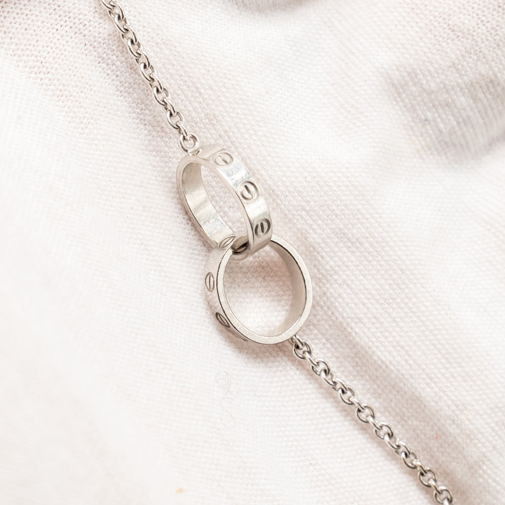 CARTIER LOVE BRACELET ON CHAIN WHITE GOLD