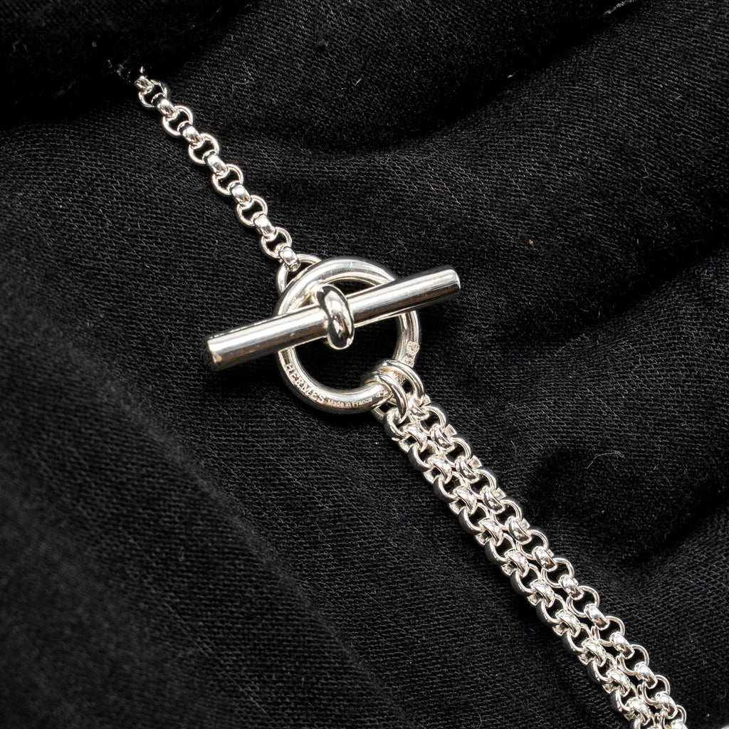 HERMES 80CM CHAINE D'ANCRE ALEA II LONG NECKLACE STERLING SILVER