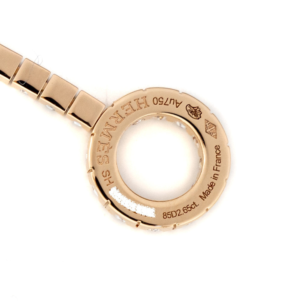 HERMES FINESSE BRACELET DIAMOND PAVED ROSE GOLD