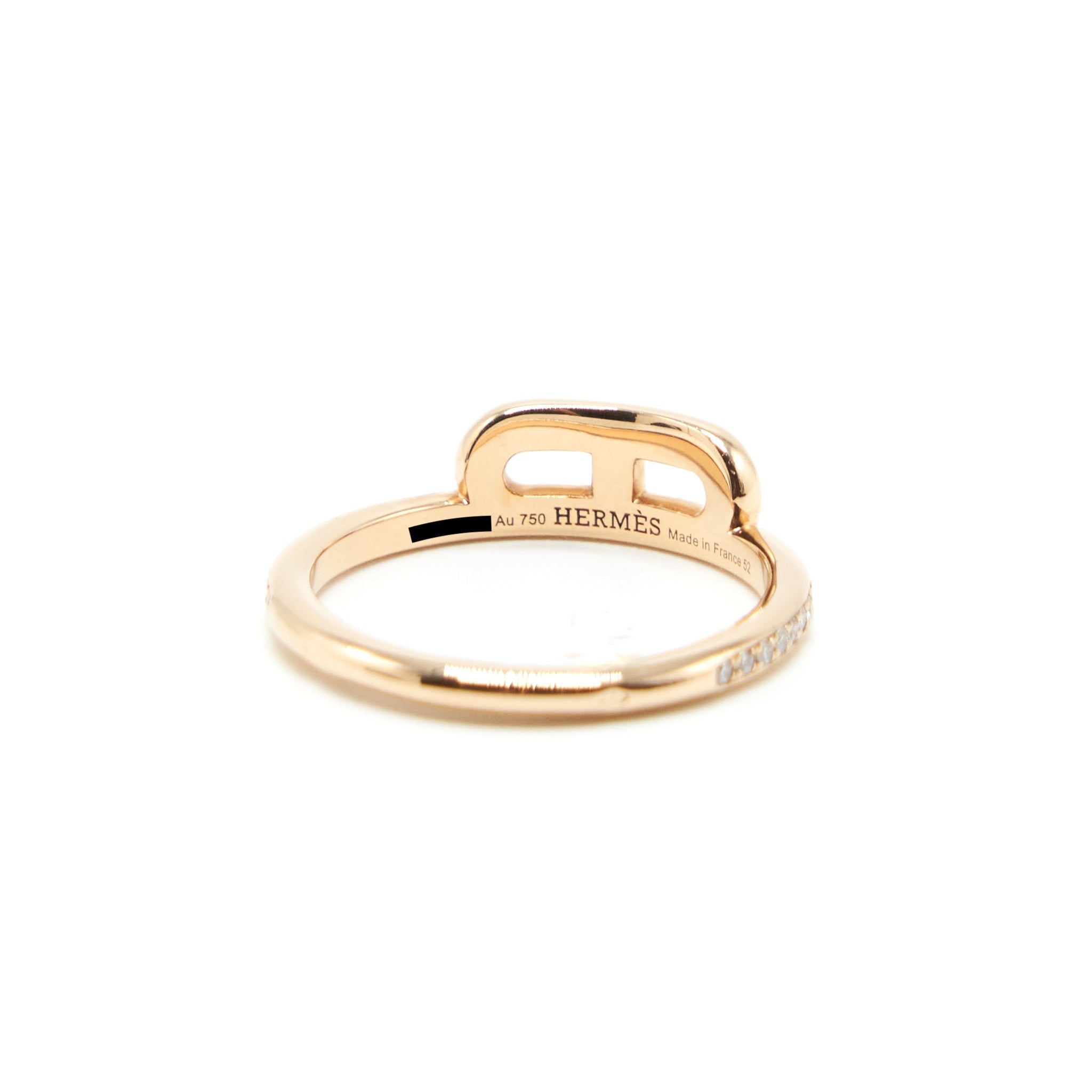 HERMES LINK D’HERMES RING WITH DIAMONDS ROSE GOLD