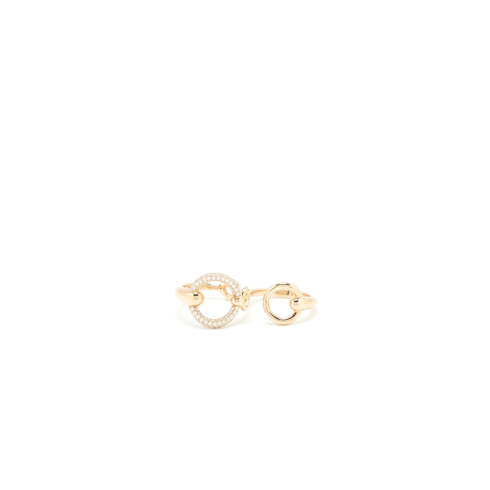 HERMES FILET D'OR DOUBLE RING WITH DIAMONDS ROSE GOLD