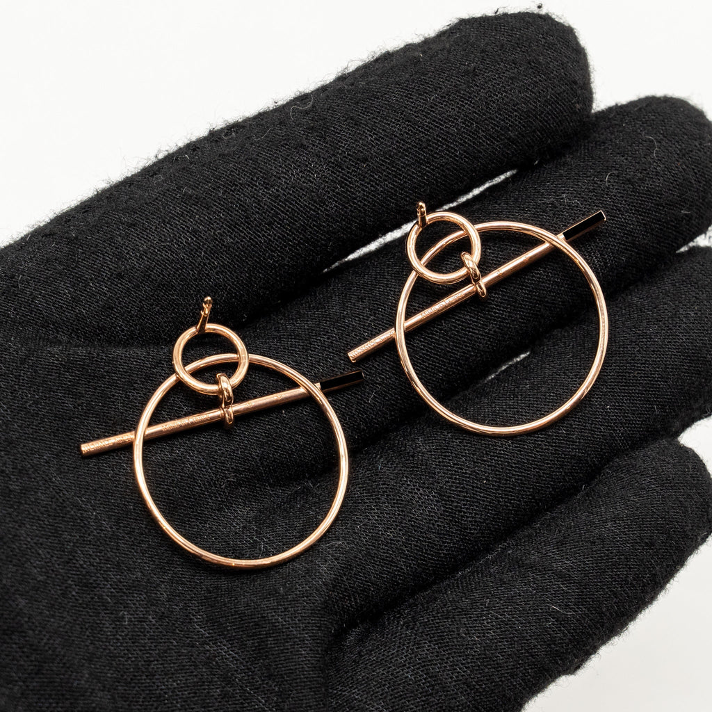 HERMES LOOP EARRING ROSE GOLD