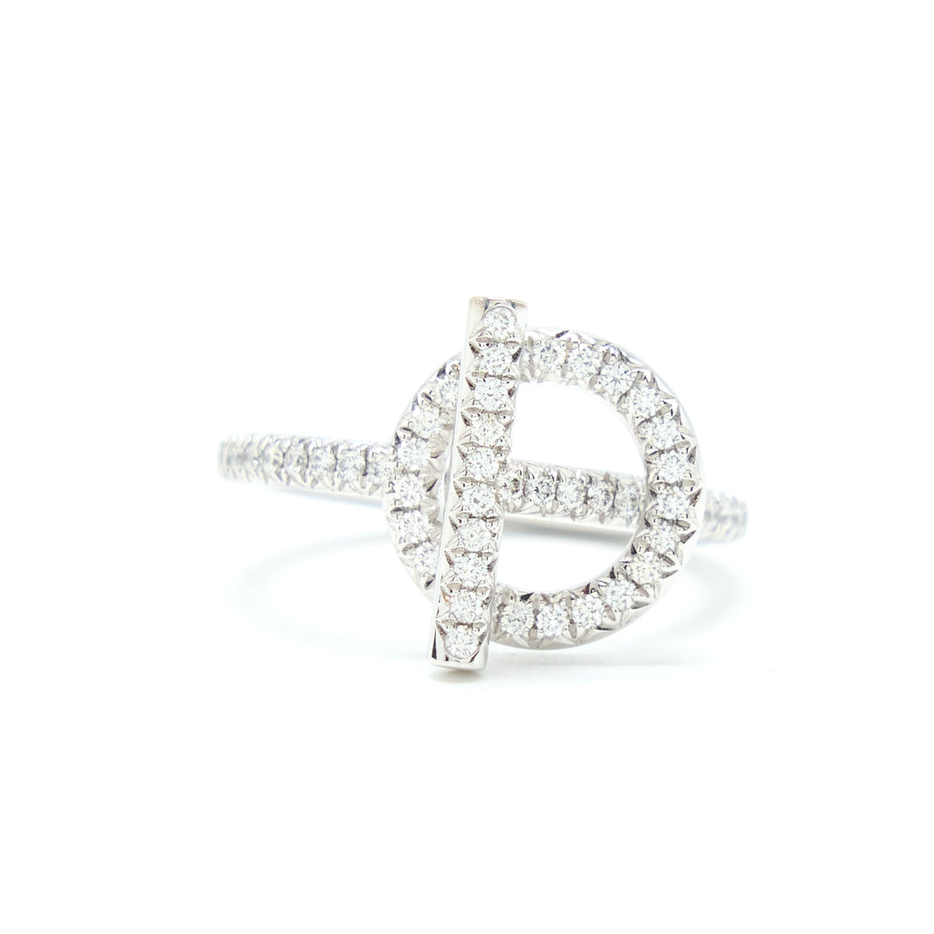 HERMES ECHAPPEE RING WHITE GOLD WITH DIAMONDS