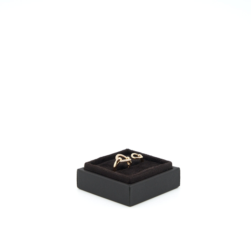 HERMES FILET D'OR DOUBLE RING WITH DIAMONDS ROSE GOLD