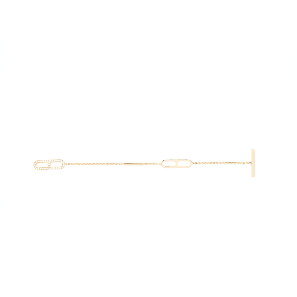 HERMES EVER CHAINE D'ANCRE BRACELET WITH DIAMONDS ROSE GOLD