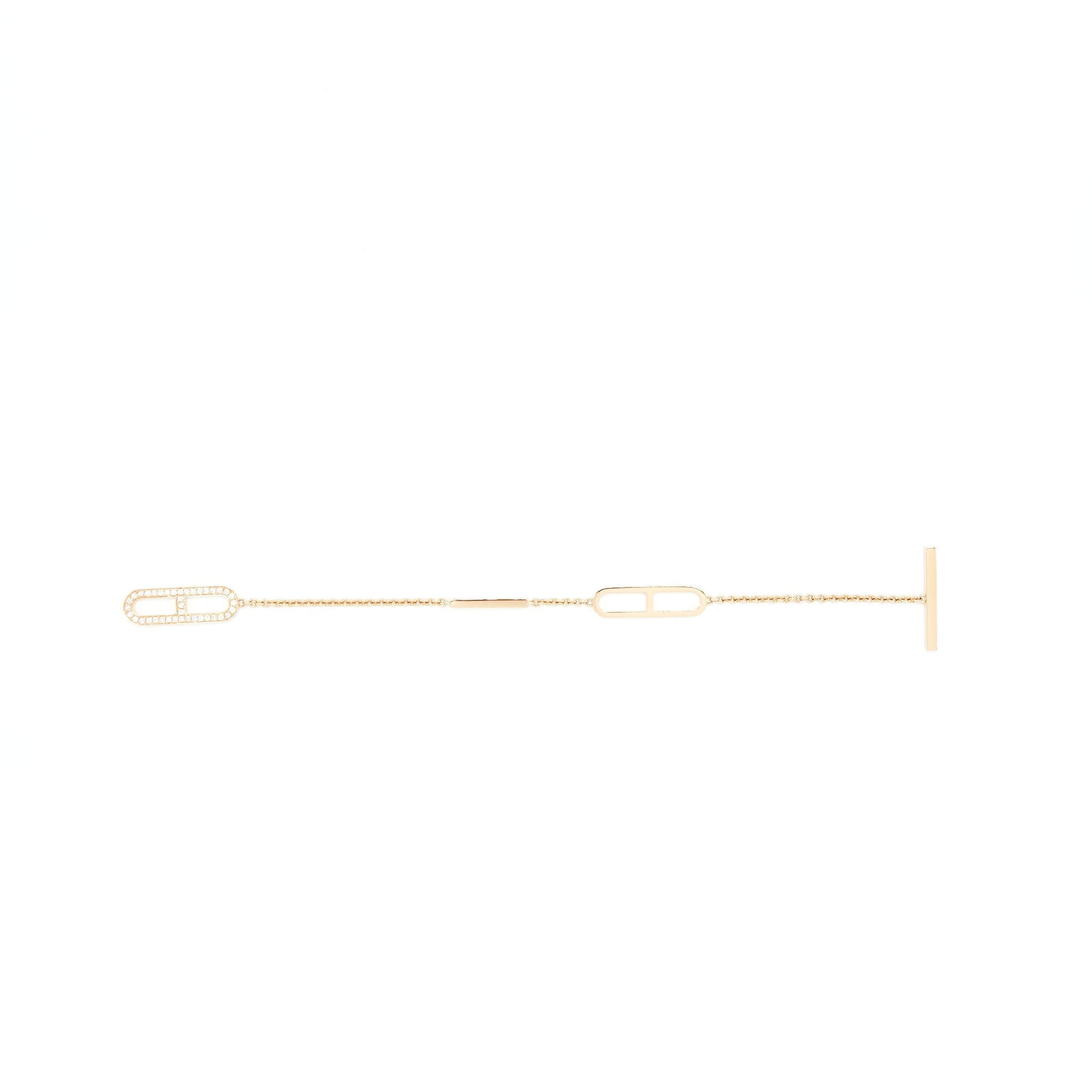 HERMES EVER CHAINE D'ANCRE BRACELET WITH DIAMONDS ROSE GOLD