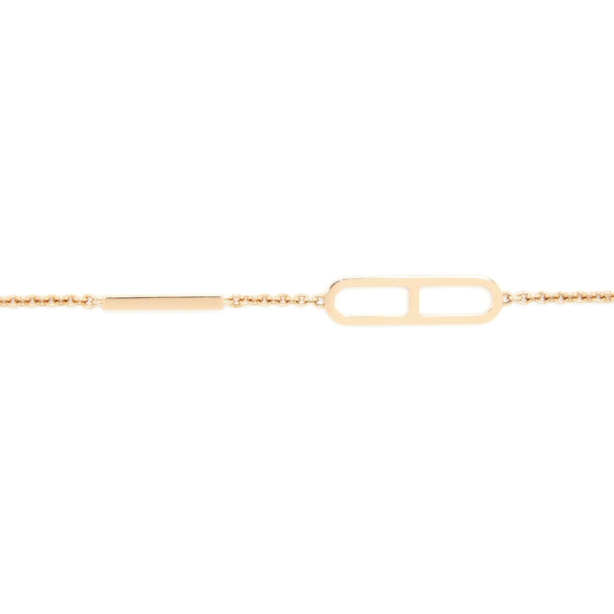HERMES EVER CHAINE D'ANCRE BRACELET WITH DIAMONDS ROSE GOLD