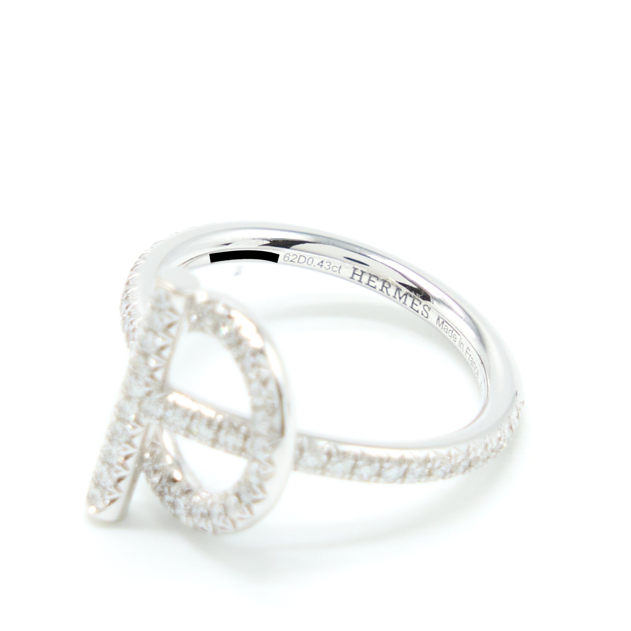 HERMES ECHAPPEE RING WHITE GOLD WITH DIAMONDS
