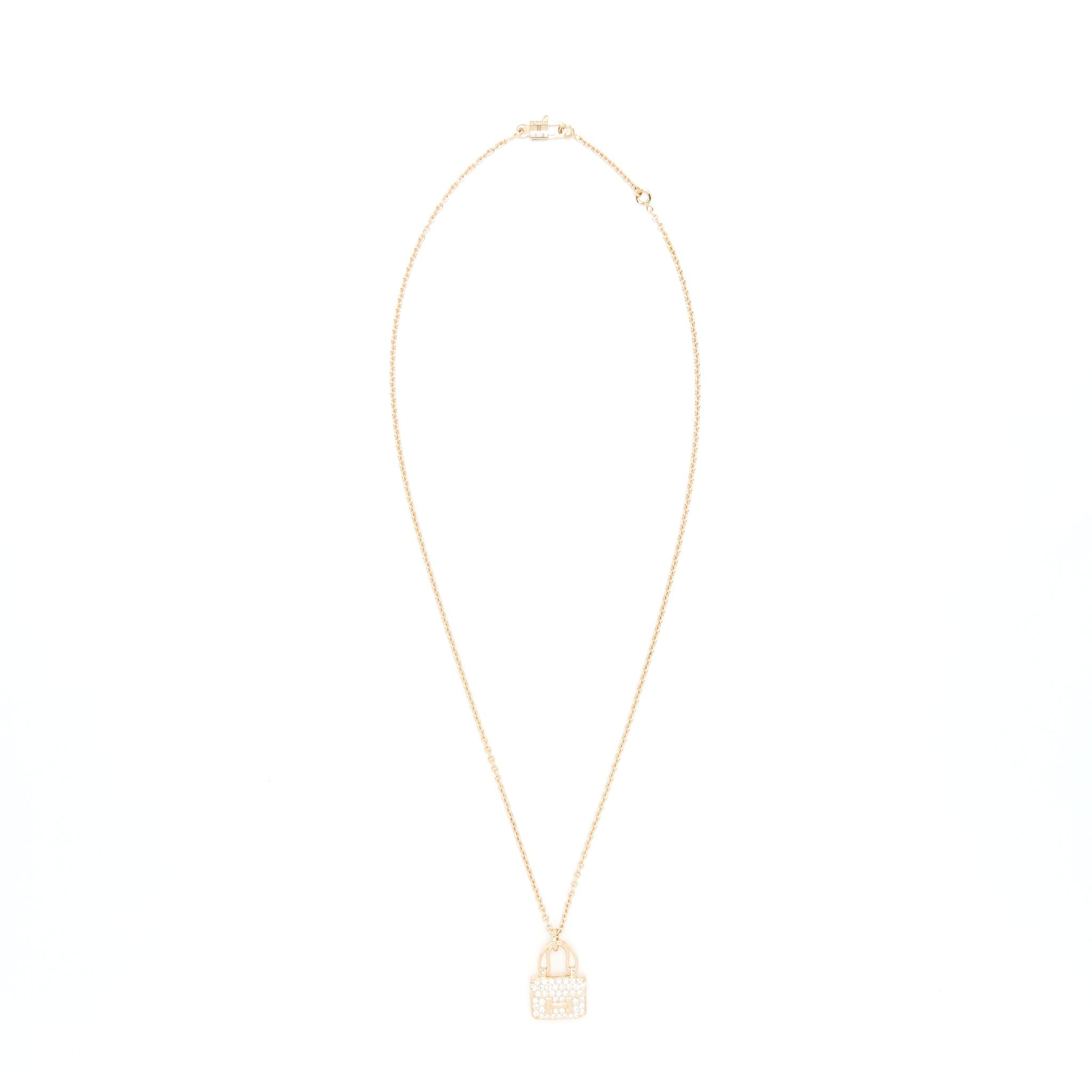 HERMES AMULETTE CONSTANCE PENDANT ROSE GOLD WITH DIAMONDS