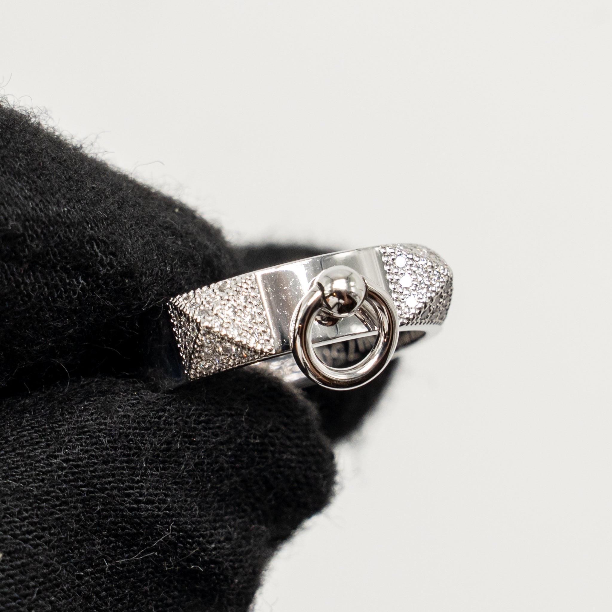 HERMES COLLIER DE CHIEN RING WHITE GOLD WITH DIAMONDS