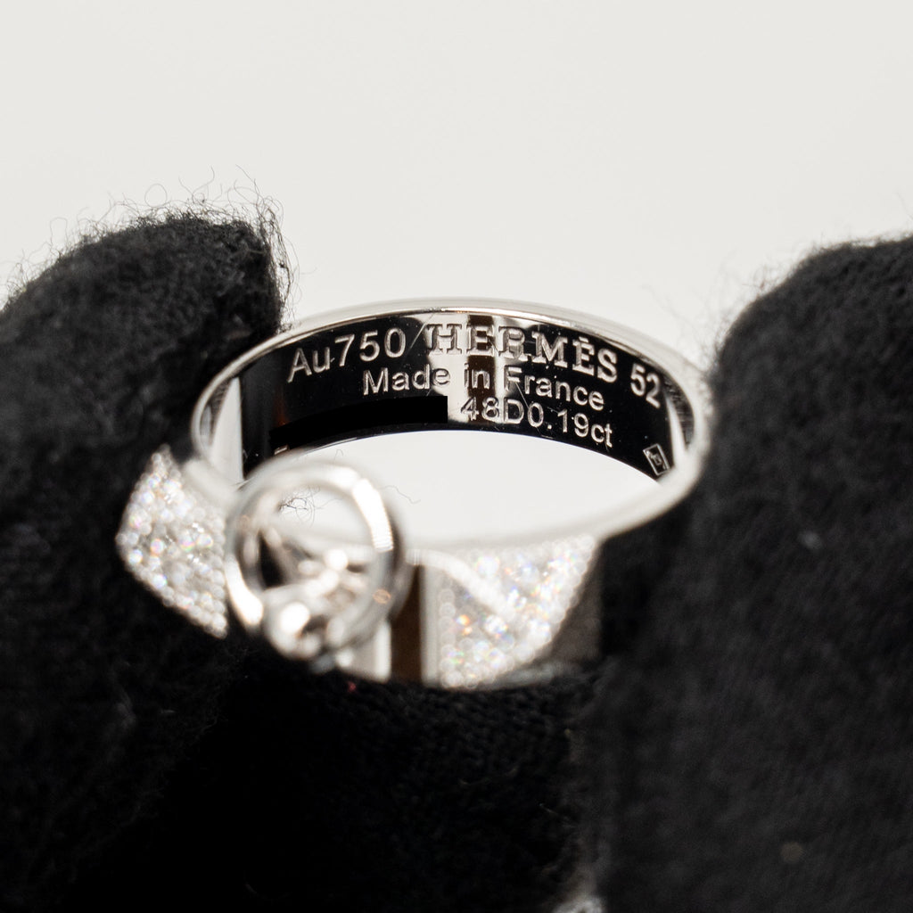HERMES COLLIER DE CHIEN RING WHITE GOLD WITH DIAMONDS