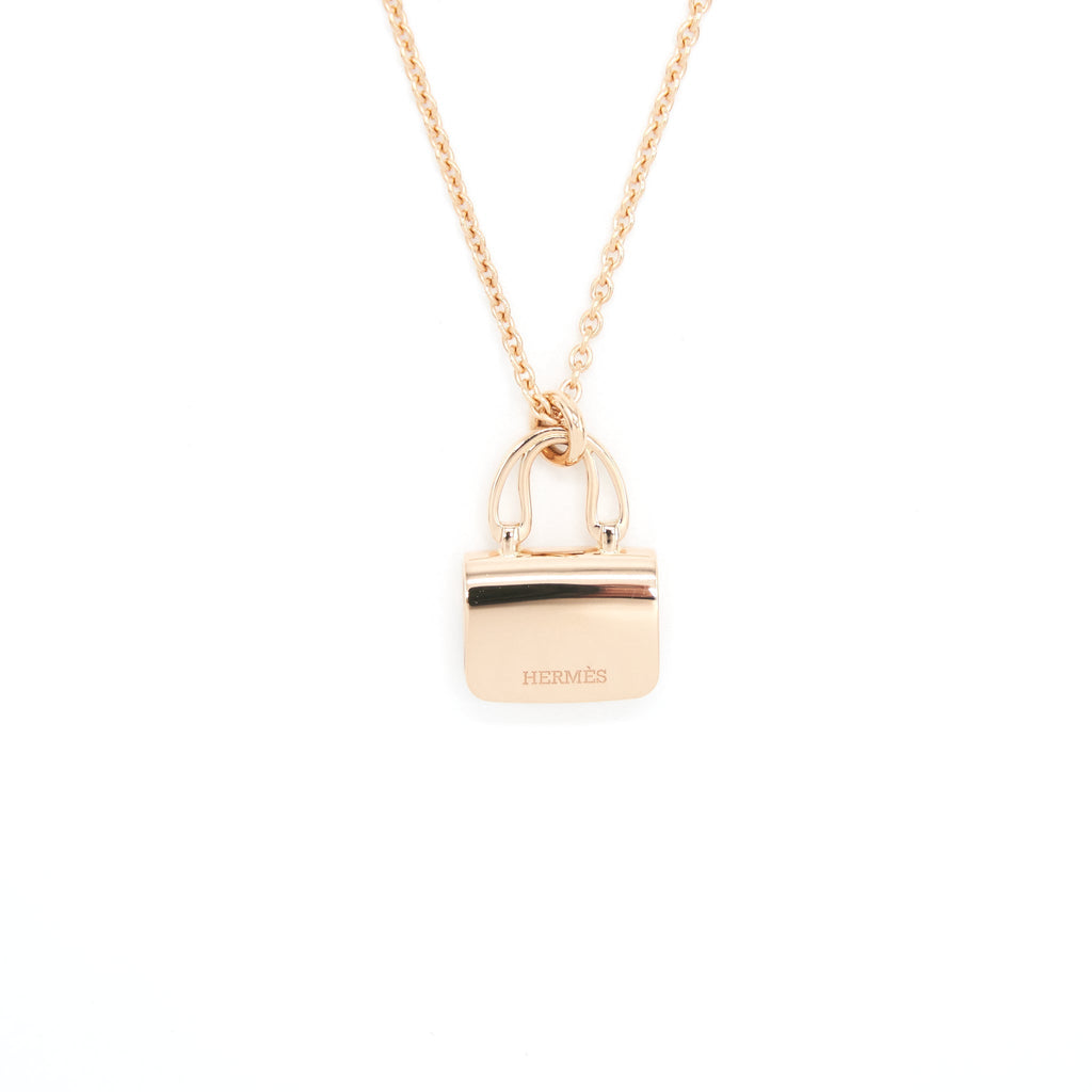HERMES AMULETTE CONSTANCE PENDANT ROSE GOLD WITH DIAMONDS